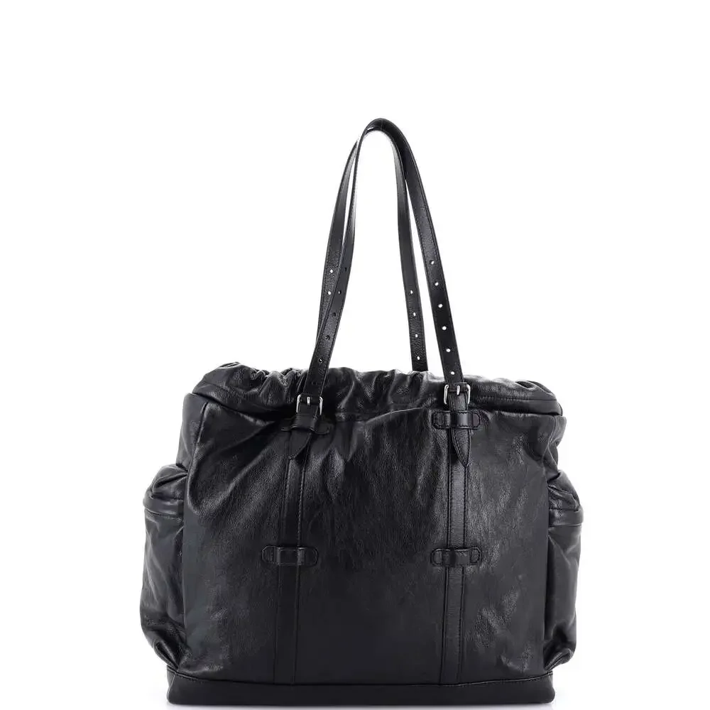 Gucci Tonal Gg Drawstring Tote Leather #249455G12B - Picture 3 of 6